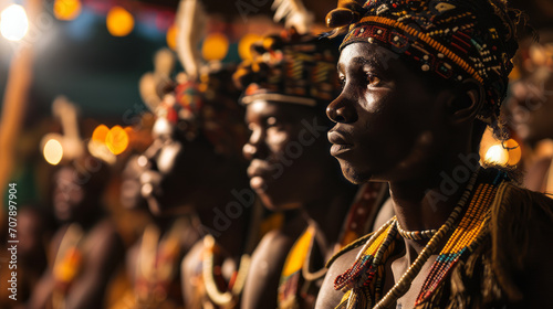Immerse yourself in the vibrant cultural celebrations of Africa, documenting traditional ceremonies. a focus on documentary portraits