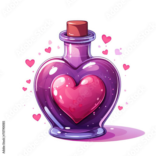 Love potion bottle isolated on a white background