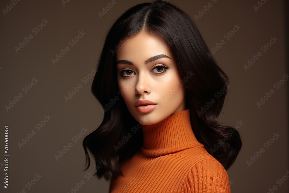 Portrait Beautiful Model woman an retro jumper Portrait Beautiful Model woman an retro jumper