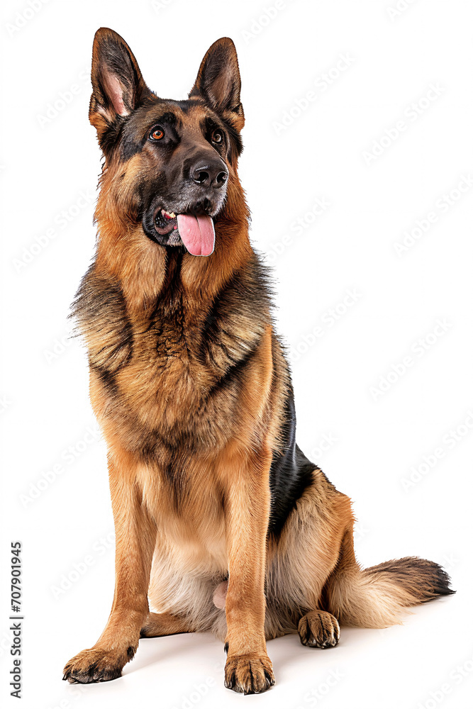 German Shepherd dog isolated on white background