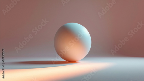Minimalistic peach-colored background with a sphere for presentation, advertising and product promotion. Generative AI
