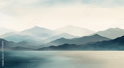 Silhouette Mountain and Lake Scene © Murda