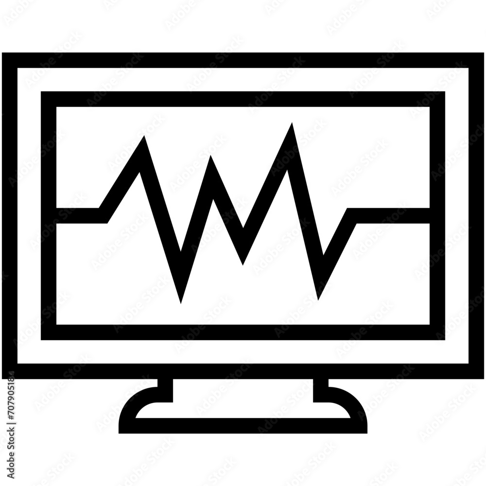 Ecg Machine Vector Icon Ecg Machine Vector Icon