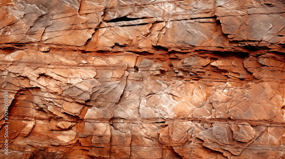 stone texture, layered geological layers, weathered surface of rocky stone plateau, cracks