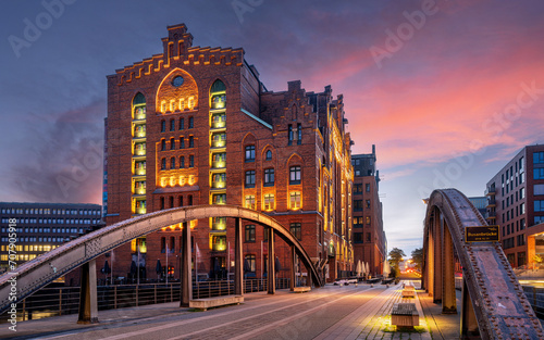 Warehouse district of Hamburg, Germany © alfotokunst