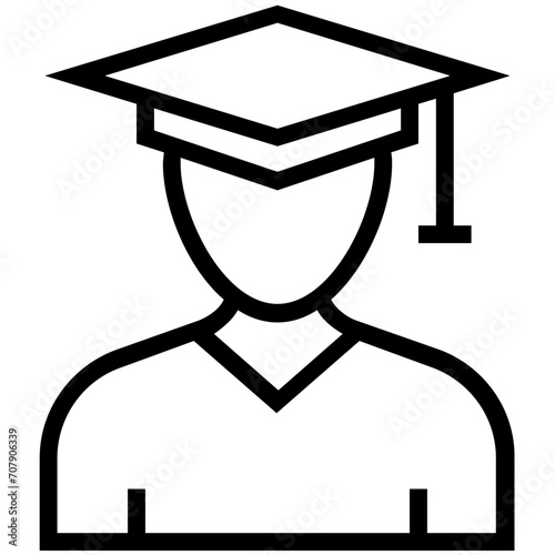 Graduate Line Vector Icon
