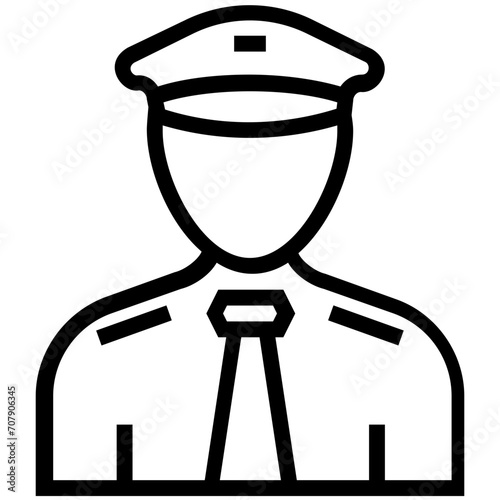 Pilot Line Vector Icon