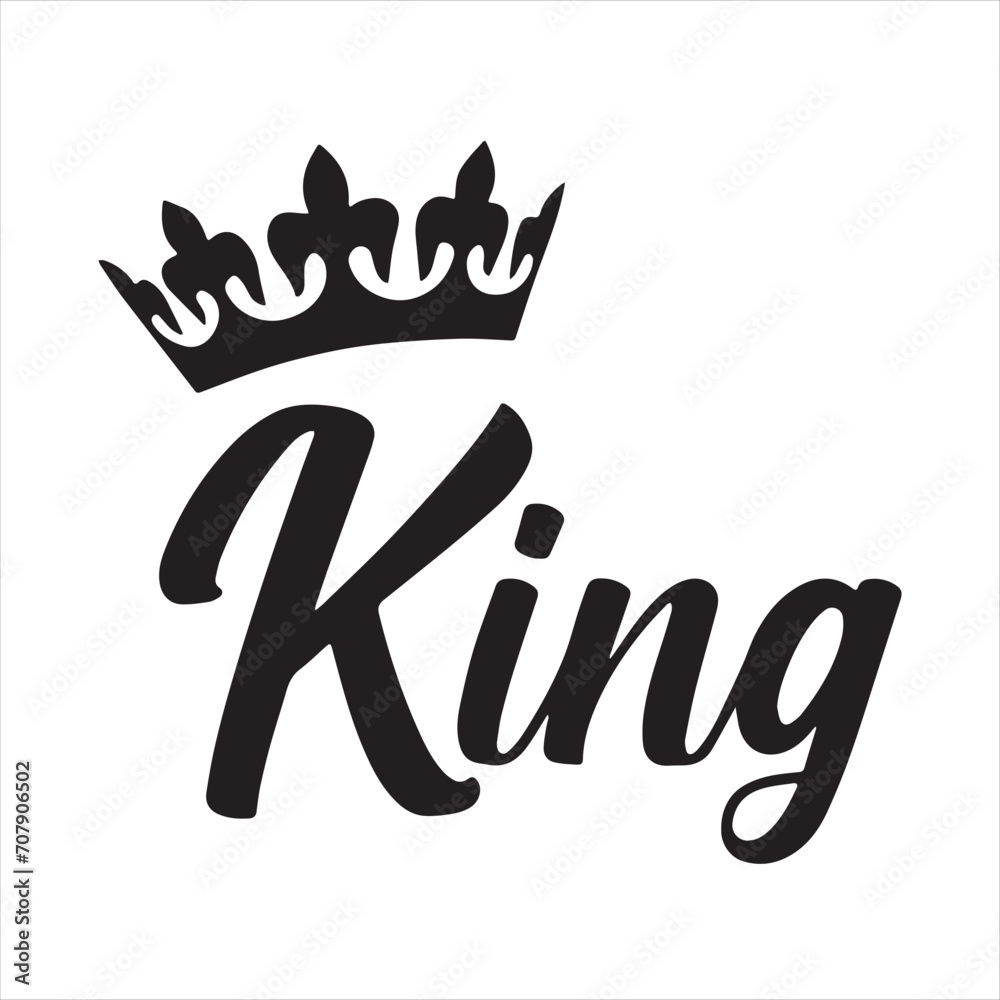 Fototapeta premium king logo inspirational positive quotes, motivational, typography, lettering design