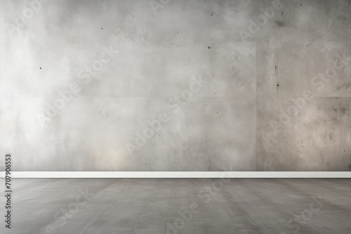 Gray concrete empty wall for your text or product product presentation with copy space  room mockup  brown parquet floor