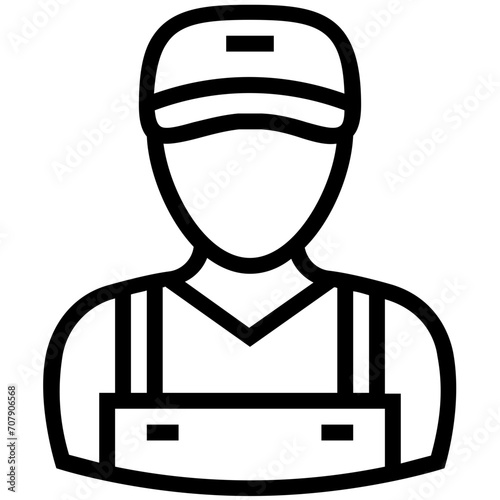 Gardener Line Vector Icon