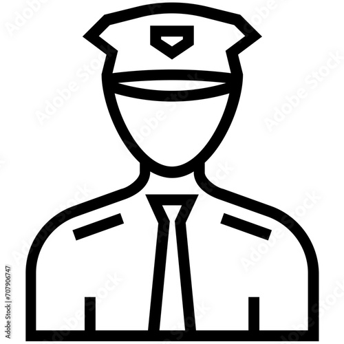 Pilot Line Vector Icon