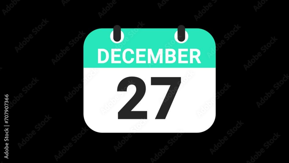 Date counting calendar date of 1 to 31, animation, Transparent alpha background Date counting calendar date of 1 to 31, animation, Transparent alpha background