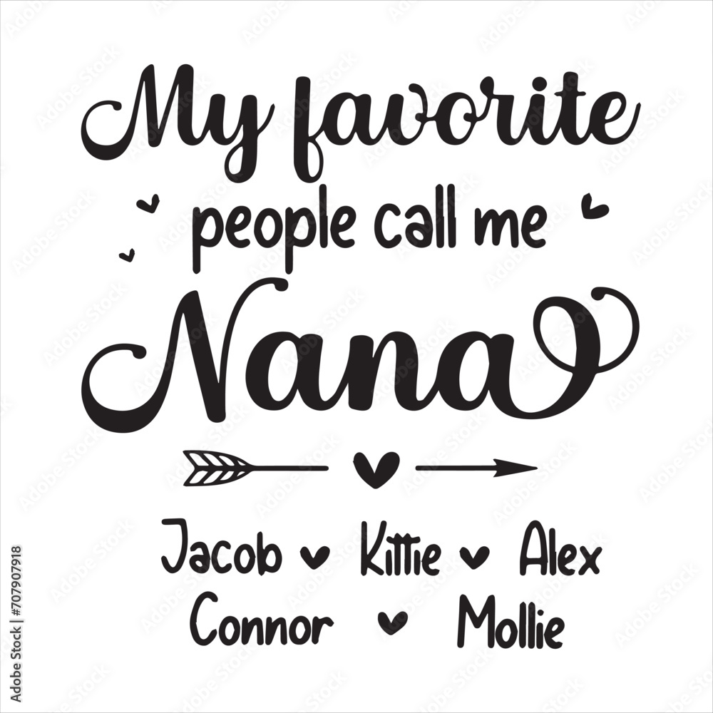 my favorite people call me nana background inspirational positive quotes, motivational, typography, lettering design