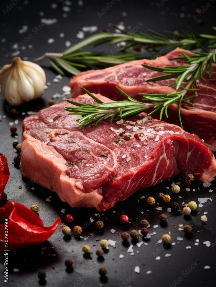 Close-up of beef ingredients, on the clean background