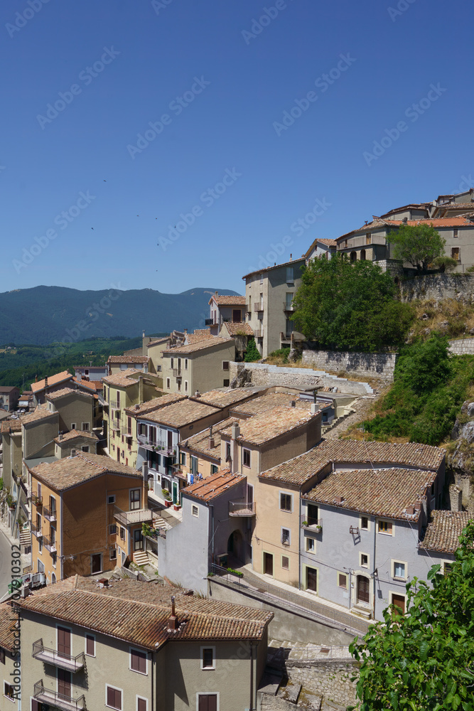 View of Castelgrande, in Potenza province, Italy