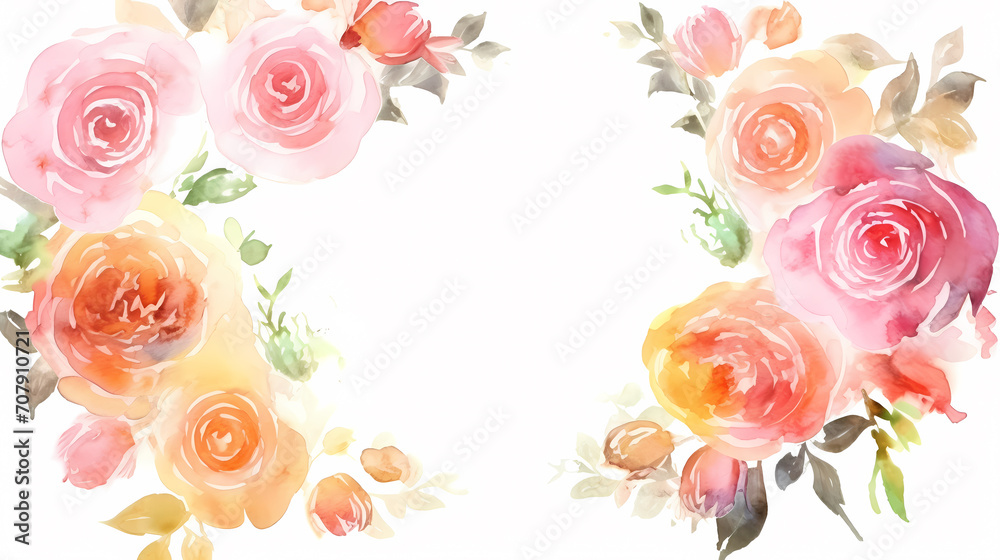 Empty floral frame with copy space for greeting card or invitation design Empty floral frame with copy space for greeting card or invitation design