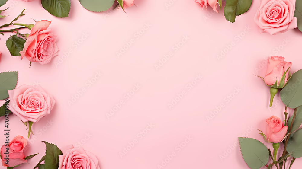 Empty floral frame with copy space for greeting card or invitation design Empty floral frame with copy space for greeting card or invitation design