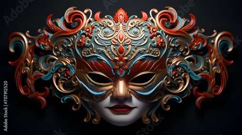 Luxury venetian mask on a dark background