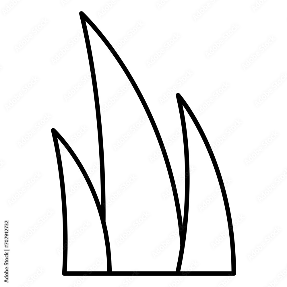Grass leaves outline icon Grass leaves outline icon