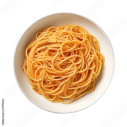Bowl of tasty spaghetti on transparent background