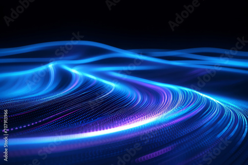 Neon lines, graphic and background illustration. Wallpaper, futuristic and electrifying designs for digital art, creativity and information technology in mesmerizing style, abstract colour and waves