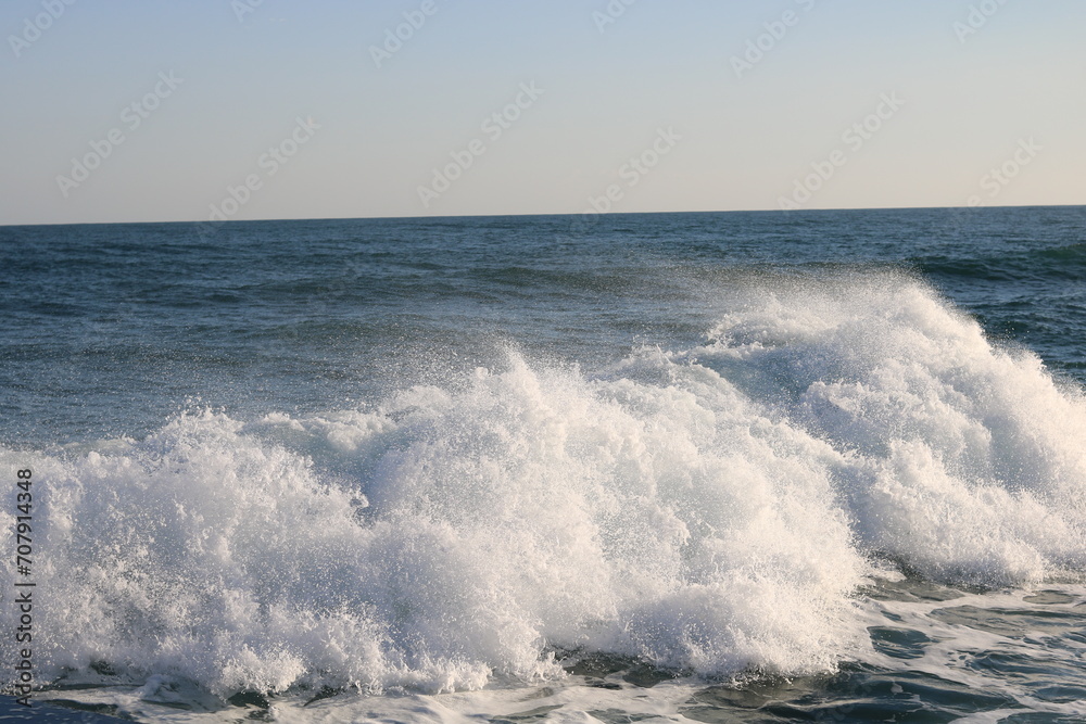Waves splashing violently