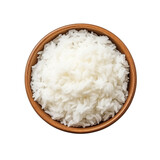 Bowl of boiled rice on transparent background