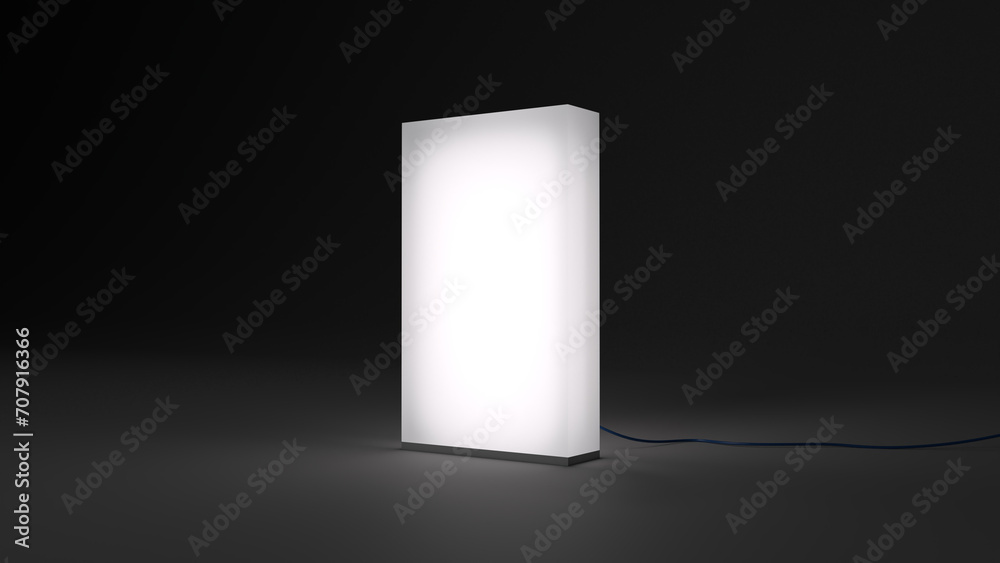 blank Lightbox mockup in a dark room, frame display banner minimalistic background mockup stylish concept light box, futuristic artsy 3D render blank Lightbox mockup in a dark room, frame display banner minimalistic background mockup stylish concept light box, futuristic artsy 3D render