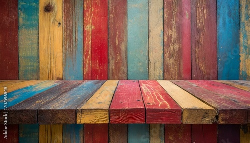 colorful wooden background.a bygone era with the warmth and character of a colorful vintage wooden top texture, infusing a sense of nostalgia into your visual creations.