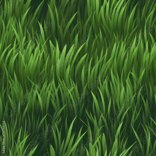 Seamless Grass Pattern Vector Illustration © Mr