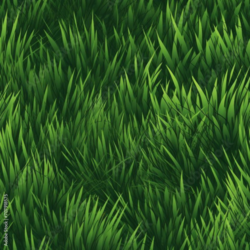 Seamless Grass Pattern Vector Illustration © Mr