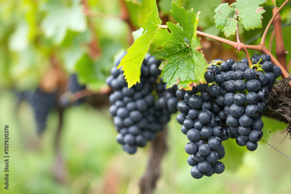 grappes de raisins mûr dans un vignoble