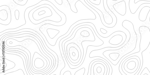 Topographic map background geographic line map with seamless ornament design. The black on white contours vector topography stylized height of the lines map.