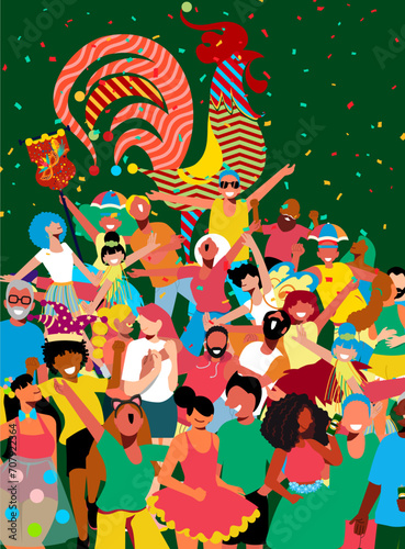 Brazilian Carnival - Diversity - Revelers at the Galo da Madrugada Parade