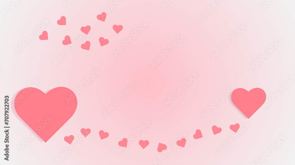 Valentines day banner background. Valentines day greeting card with hearts.