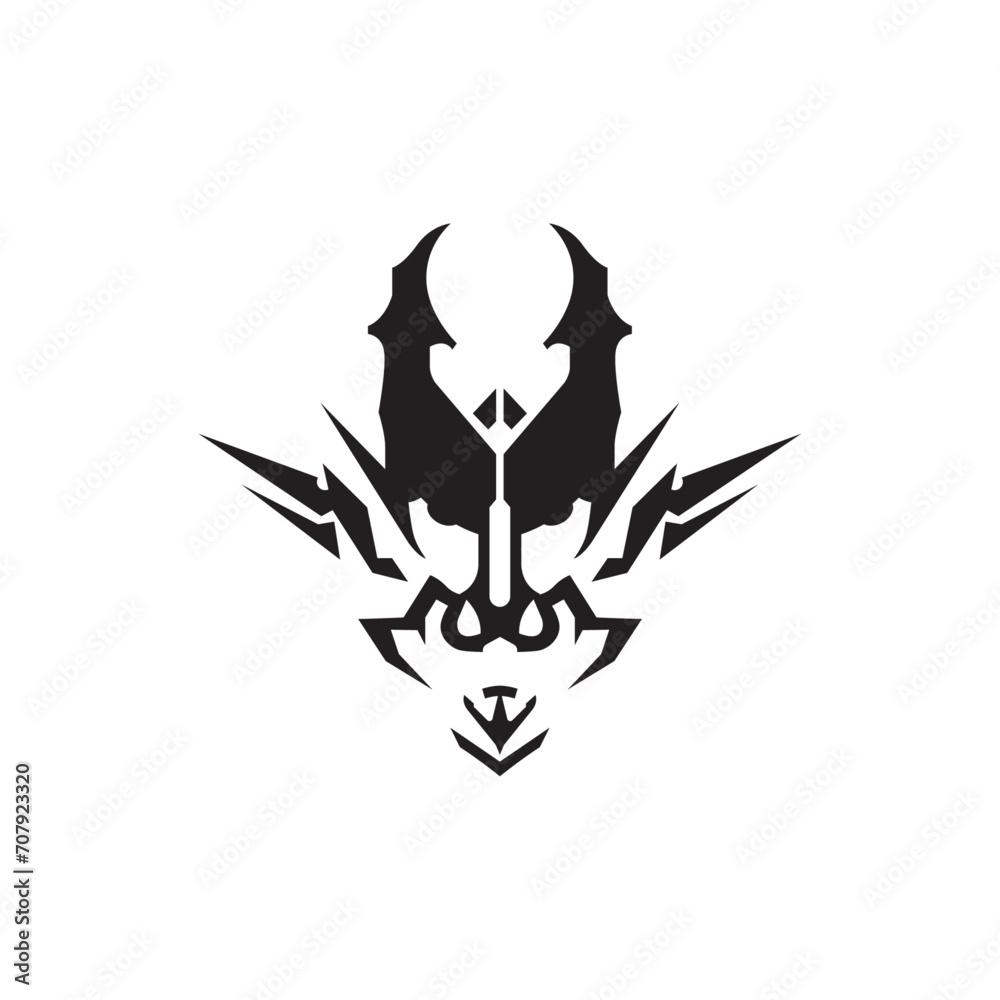 Картината върху платно Logo Robot Vector Head Mask Premium Vector