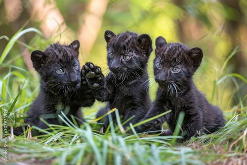 The whimsical glee of Panther cubs in a moment of pure joy © Veniamin Kraskov