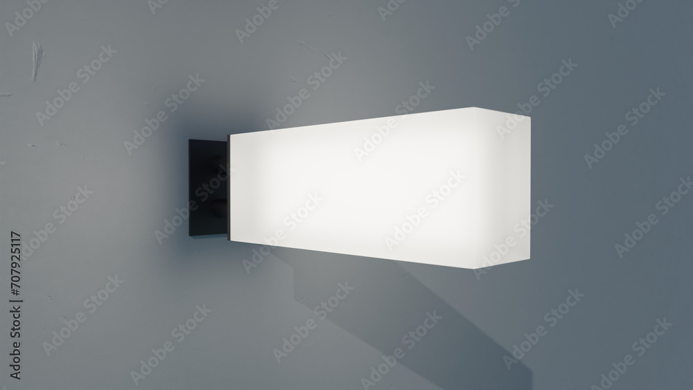 Fotografie lightbox wall sign, empty lightbox sign, white light box mockup sign 3D render