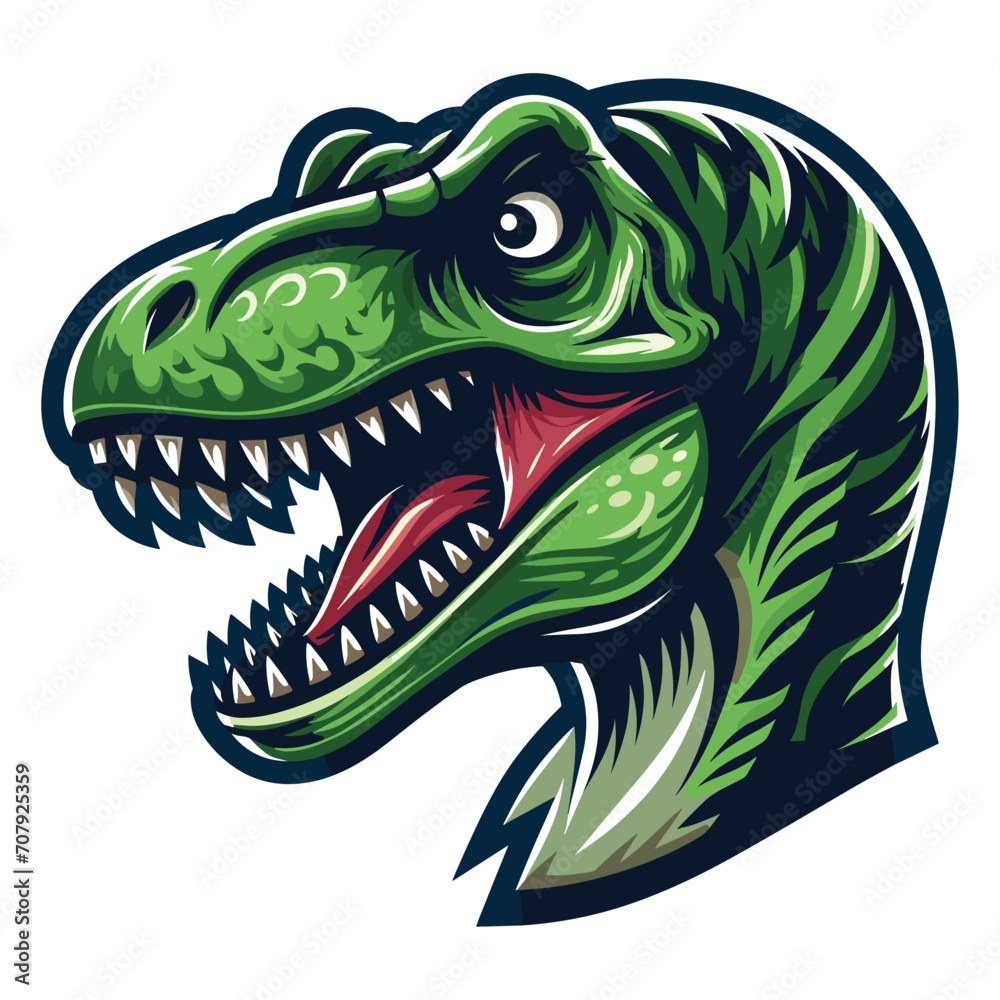 Dinosaur head mascot vector illustration on white background Dinosaur head mascot vector illustration on white background