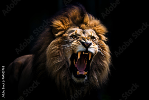 portrait of a lion head