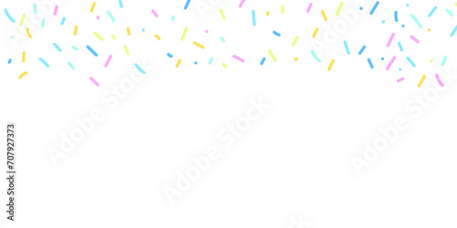 Colorful background with confetti for carnival banner, greeting card. Bright background for party, birthday party with confetti.