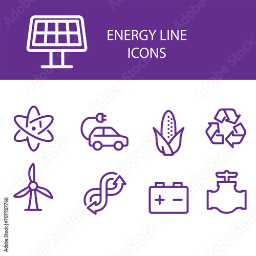 Fototapeta Naklejka Na Ścianę i Meble -  energy line icon vector design , power vector icons
