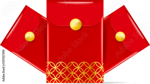 Chinese red envelope decoration clip art for Chinese new year concept