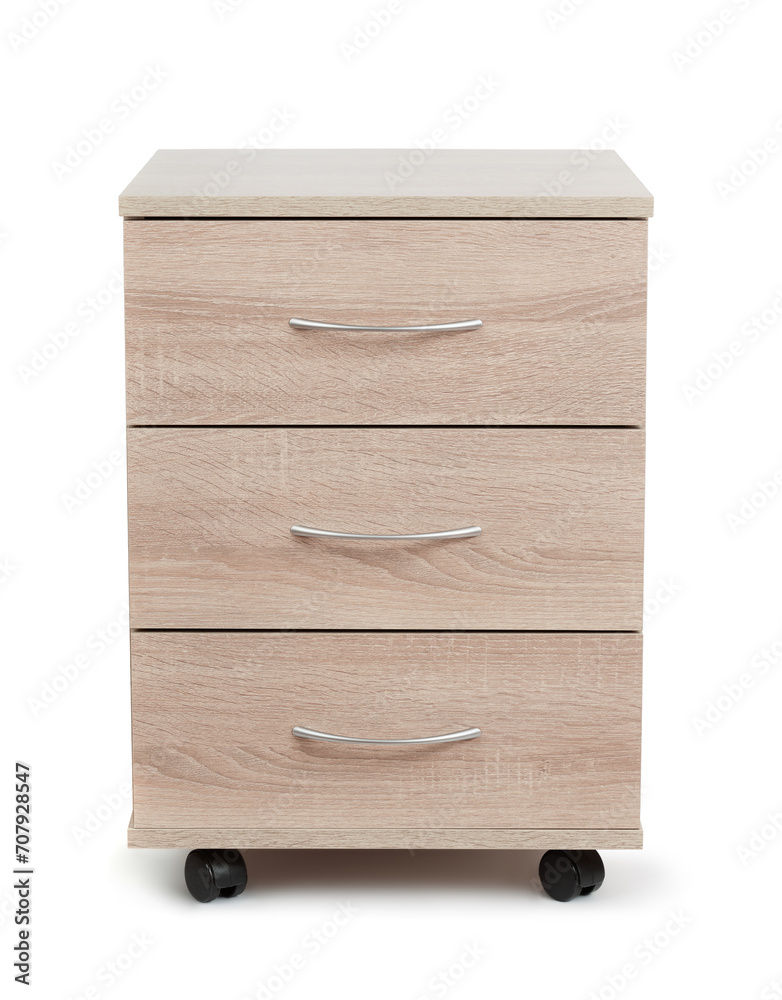 3 drawer wood office storage cabinet - obrazy, fototapety, plakaty 