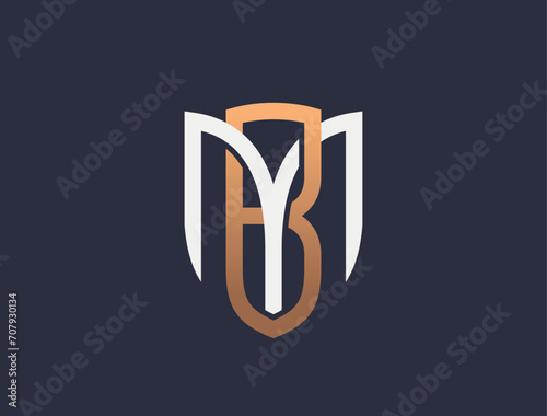 BM or MB. Monogram of Two letters M&D or D&M. Luxury, simple, minimal and elegant BM, MB logo design. Vector illustration template.
 photo
