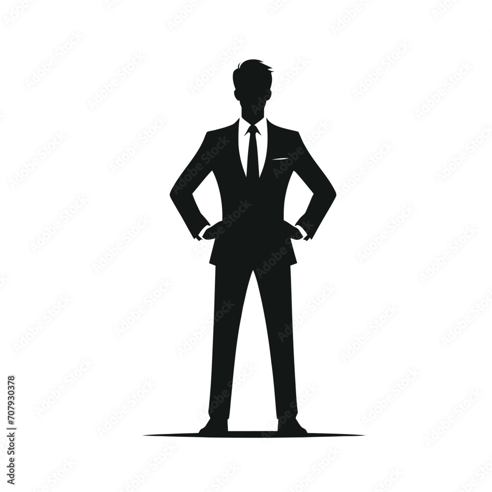 Silhouette of a Confident Business Executive Silhouette of a Confident Business Executive
