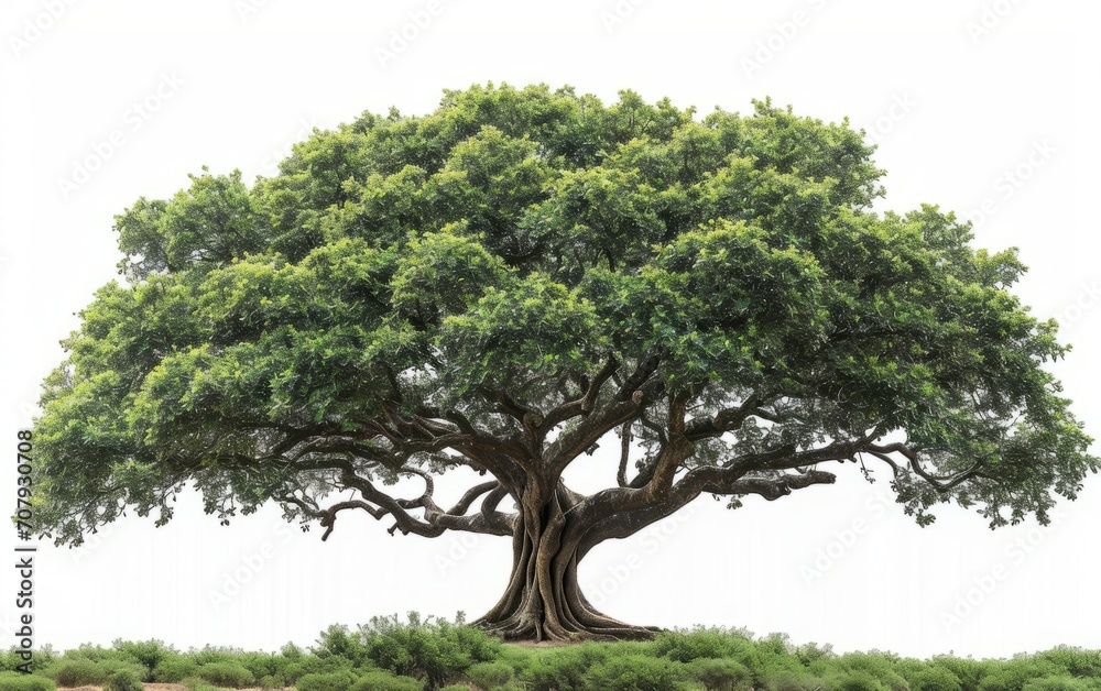 A single large tree with a white background. Suitable for multi-purpose use It is a symbol of strength and simplicity. A single large tree with a white background. Suitable for multi-purpose use It is a symbol of strength and simplicity.