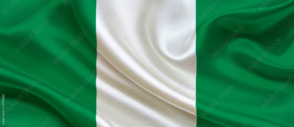 Nigeria national flag textile fabric waving