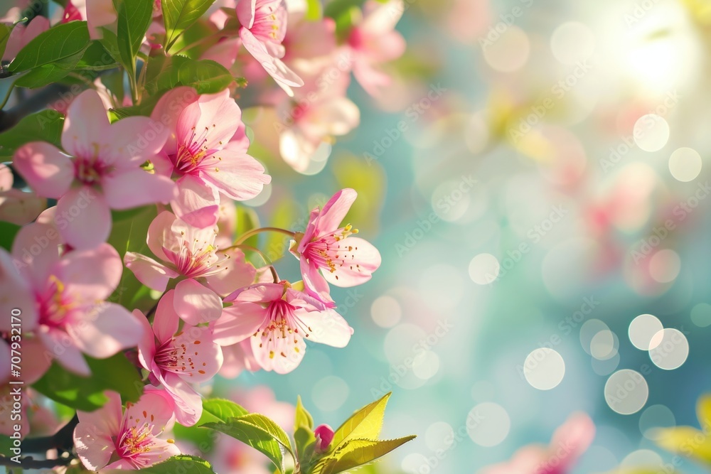 A close-up view of a bunch of flowers growing on a tree. This image captures the beauty of nature in a vibrant and colorful display. Perfect for adding a touch of freshness to any design or project A close-up view of a bunch of flowers growing on a tree. This image captures the beauty of nature in a vibrant and colorful display. Perfect for adding a touch of freshness to any design or project