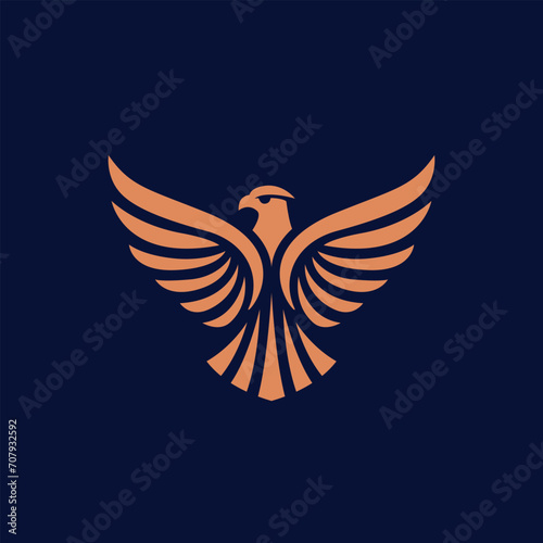Flying eagle logo design. Vector illustration. Stylized bird logotype. photo